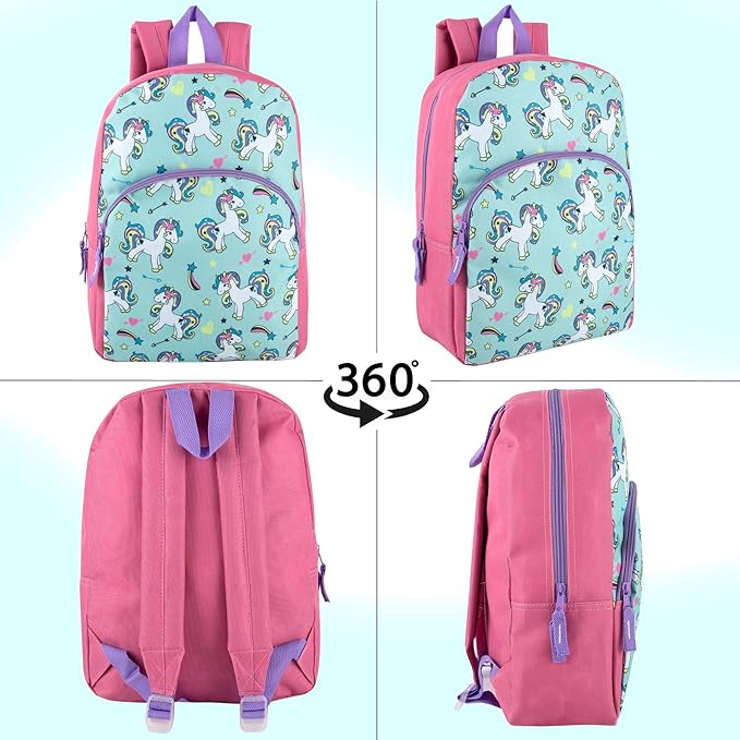 15 Inch Kids Backpacks for Boys & Girls | Preschool, Kindergarten, Elementary School Backpacks with Adjustable, Padded Straps Unicorn