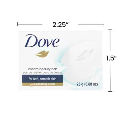 Dove Cream and Cucumber Beauty Bar Soap Travel Size .88 oz