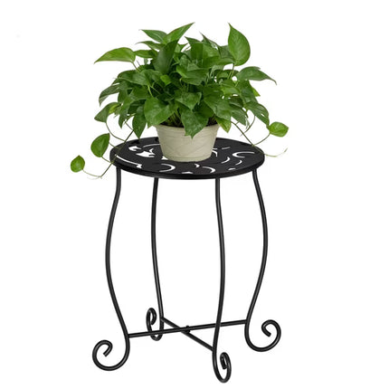 Side Tables, Weather Resistant Metal Patio Side Table, Small Round Outdoor End Table Side Table for Patio Yard Porch Balcony Garden Bedside, Plant Stand for Indoor Outdoor