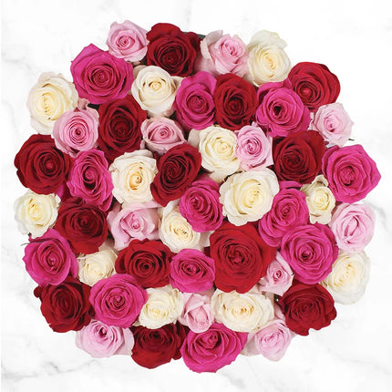Shades of Pink Quad Roses Bouquet Valentines Fresh Cut Floral Arrangement for Any Events and Occasions
