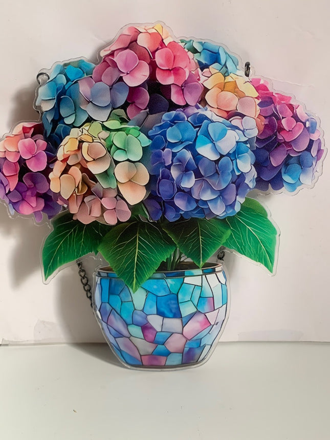 2D Printed Hydrangea Art Prints Pots Christmas Decoration and Seasonal Decorations