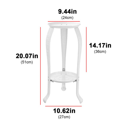 2 Tier Metal Plants Stand Indoor Outdoor Flower Pot Holder Space Saving Balcony Patio Garden Shelf White