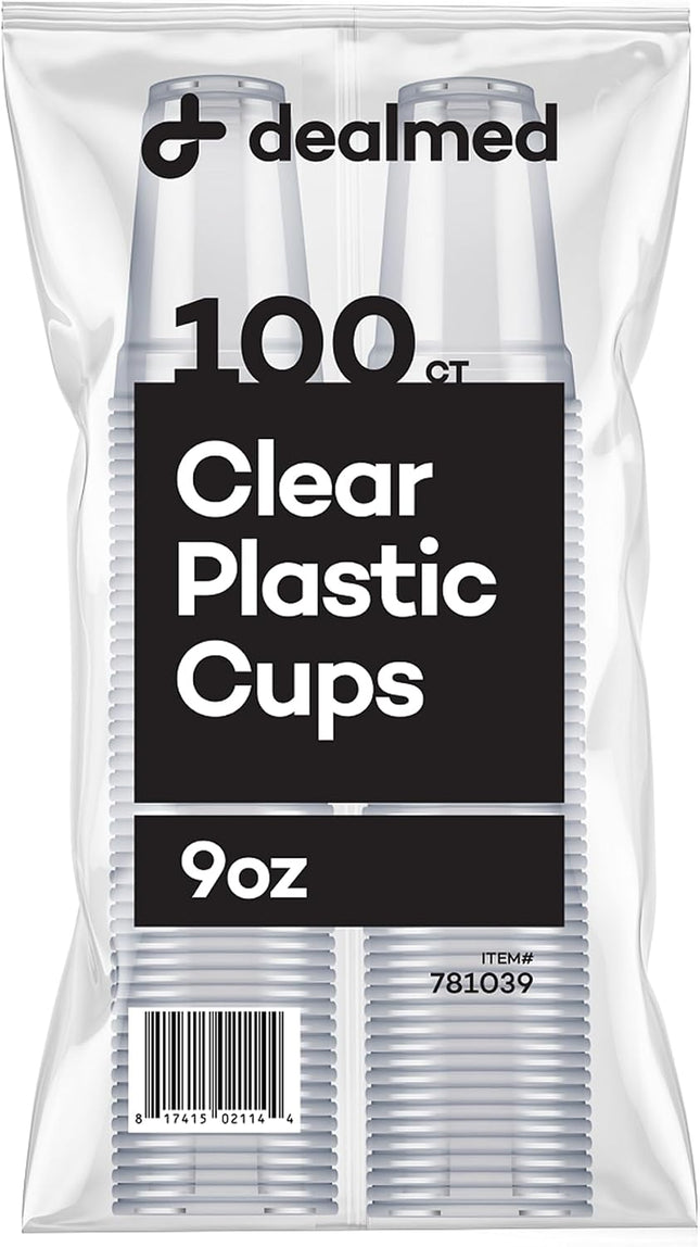 Disposable Plastic Cups - 100% Recyclable for Healthcare, Dental, Veterinary & Food Service Use (Pack of 100)