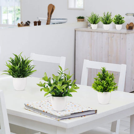 4個小型假植物花盆模擬塑膠桉樹植物小麥草灌木植物室內書桌茶几浴室臥室家居裝飾