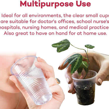 Disposable Plastic Cups - 100% Recyclable for Healthcare, Dental, Veterinary & Food Service Use (Pack of 100)