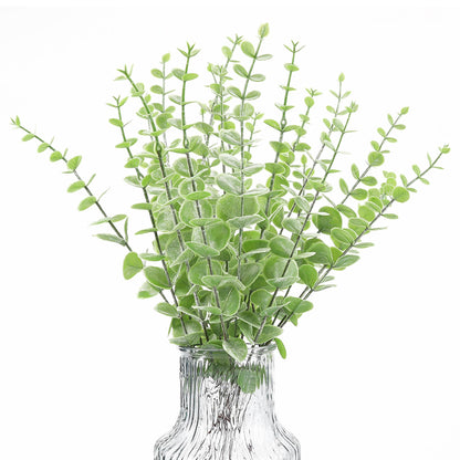 SITUMEIZI 24 Pcs Eucalyptus Stems Artificial 14.56" Eucalyptus Leaves Eucalyptus Decor Faux Greenery Branches Flowers Fake for Home Office Farmhouse Spring Bouquet Wedding Decorations 2024(Grey Green)