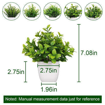 4個小型假植物花盆模擬塑膠桉樹植物小麥草灌木植物室內書桌茶几浴室臥室家居裝飾