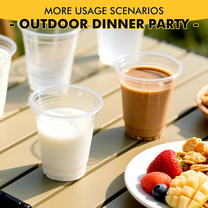 Plastic Cups, Clear Disposable Plastic Cups Bulk, Cold Drinking Party Cup, Transparent for Wedding, Thanksgiving, Christmas, Party