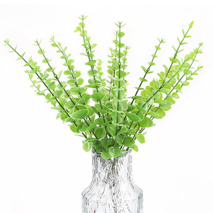 SITUMEIZI 24 Pcs Eucalyptus Stems Artificial 14.56" Eucalyptus Leaves Eucalyptus Decor Faux Greenery Branches Flowers Fake for Home Office Farmhouse Spring Bouquet Wedding Decorations 2024(Grey Green)