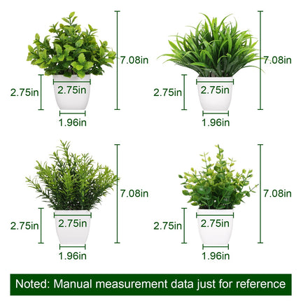 4個小型假植物花盆模擬塑膠桉樹植物小麥草灌木植物室內書桌茶几浴室臥室家居裝飾