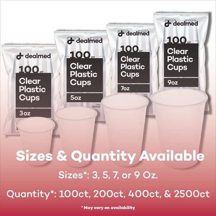 Disposable Plastic Cups - 100% Recyclable for Healthcare, Dental, Veterinary & Food Service Use (Pack of 100)