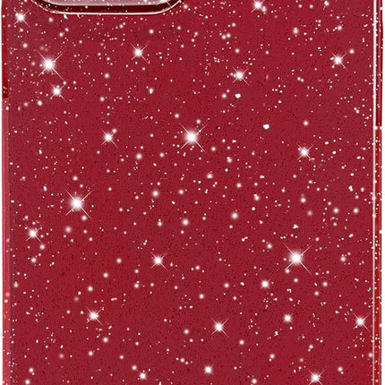iPhone 11 Pro Max Case Glitter Cute Sparkly Shiny Bling Sparkle Phone Cases 6.5", Thin Slim Fit Soft TPU Bumper Shockproof Rubber Protective Cover for Women Girls Girly, Bright Pink