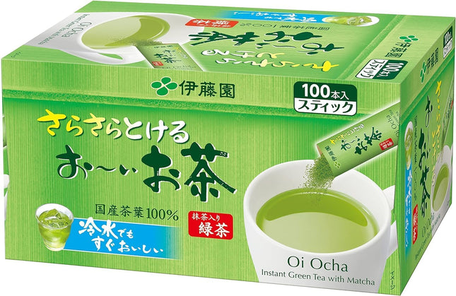 Ito-en oi Ocha Japanese Premium Tea Bag Green Tea 100 sticks Zero Calories Caffeinated