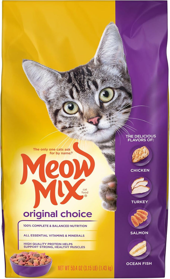 Meow Mix Original Choice Dry Cat Food 3.15 Pounds for Home or Gift