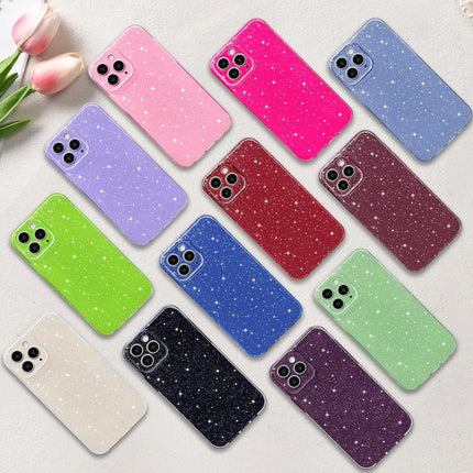 iPhone 11 Pro Max Case Glitter Cute Sparkly Shiny Bling Sparkle Phone Cases 6.5", Thin Slim Fit Soft TPU Bumper Shockproof Rubber Protective Cover for Women Girls Girly, Bright Pink