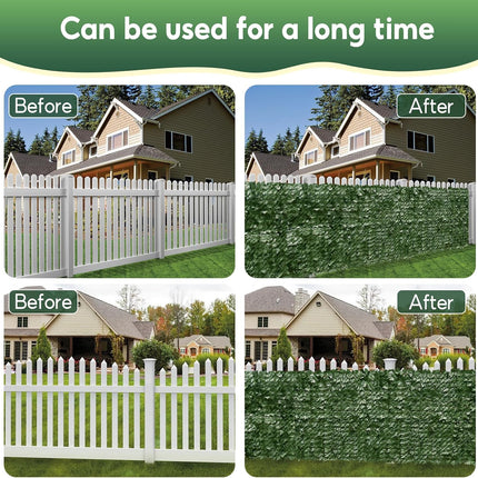 Artificial Ivy Privacy Fence Screen, Faux Ivy Greenery Backdrop Ivy Vine Leaf Hedges Fencing Panels Greenery Wall Privacy for Patio, Balcony, Garden, Backyard Indoor Outdoor Decor