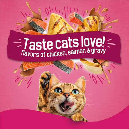 Purina Friskies Gravy Swirlers Dry Cat Food Flavors of Chicken, Salmon and Gravy, 3.15 lb Bag