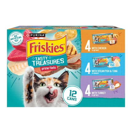 Purina Friskies Filet Wet Cat Food Variety Pack 12 Can or 24 Can