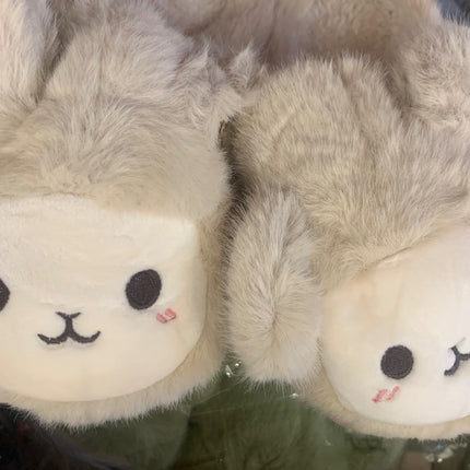 Animal Sheep Warm Slippers for Winter Women and Men ' Soft Plush Comfortable Non -Slip Slippers