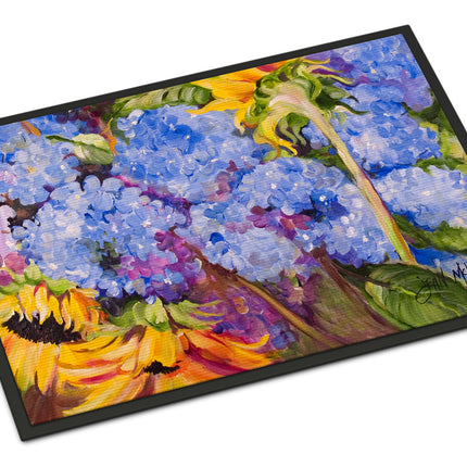 Hydrangeas and Sunflowers Doormat - 24x36 Decorative Floor Mat – Indoor/Outdoor Rug with Artistic Flair JMK1119JMAT