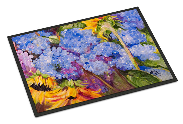Hydrangeas and Sunflowers Doormat - 24x36 Decorative Floor Mat – Indoor/Outdoor Rug with Artistic Flair JMK1119JMAT