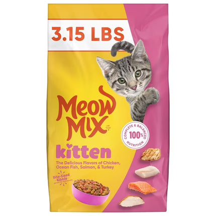 Meow Mix Kitten Dry Cat Food 3.15 Pounds for Home or Gift