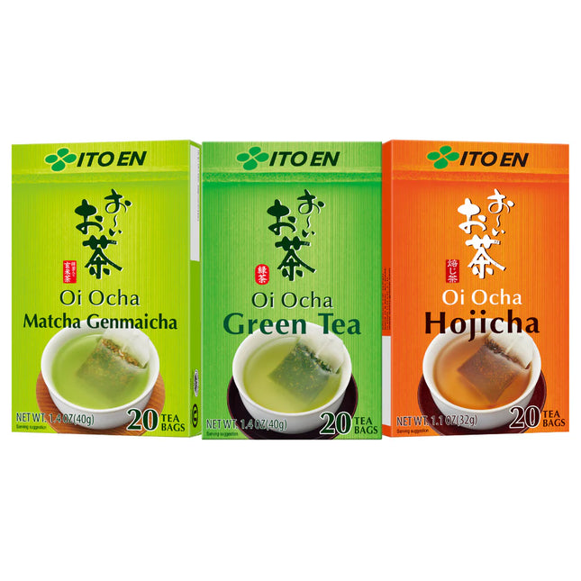 ITO EN Tea Bag Oi Ocha Matcha, Hoji and Green Tea 3 Pk- 20 bags per box