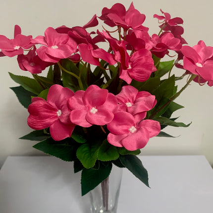 Fake Silk Sunpatiens plants lots of leaves with flowers assorted