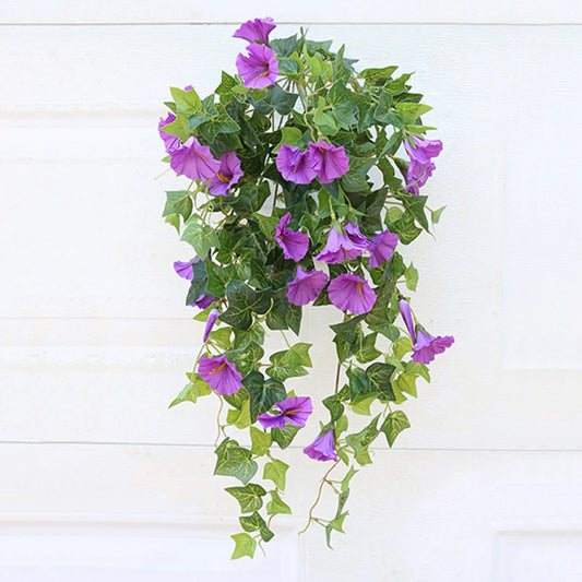 Artificial Morning Glory Hanging Plants Fake Green Plant Home Garden Wall Fence Outdoor Wedding Hanging Baskets Decor