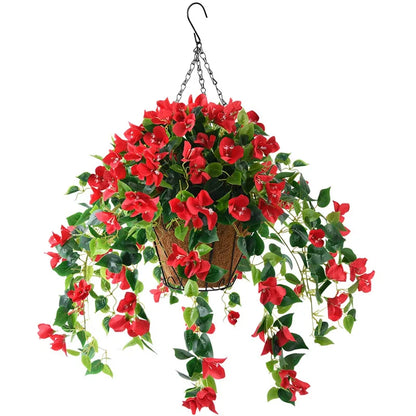 Artificial Vine Silk Petunia Flowers Artificial Morning Glories Hanging Plants Fake Flowers for Indoor Outdoor Patio Lawn Decor