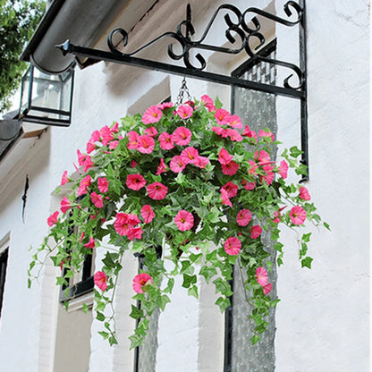 Artificial Morning Glory Hanging Plants Fake Green Plant Home Garden Wall Fence Outdoor Wedding Hanging Baskets Decor