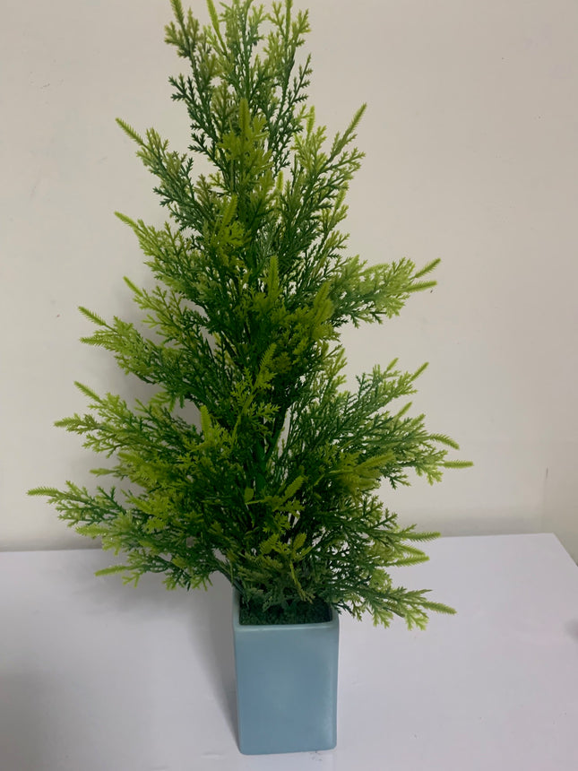 Fake Christmas Tree in Decor Pot