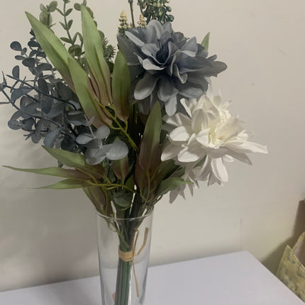 Fake Silk Dahlias with Roses per bundle in assorted color