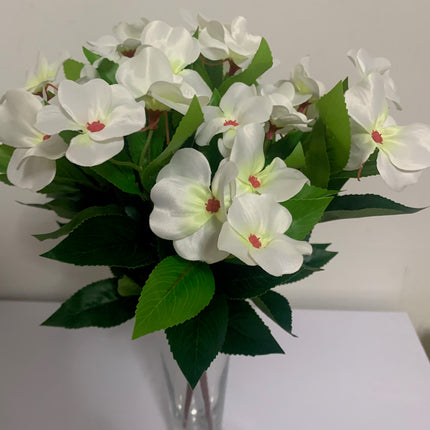 Fake Silk Sunpatiens plants lots of leaves with flowers assorted