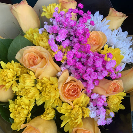 Rare Pink Baby Breath Rose Bouquet Valentines Fresh Cut Floral Arrangement 15-24 stems