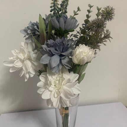 Fake Silk Dahlias with Roses per bundle in assorted color